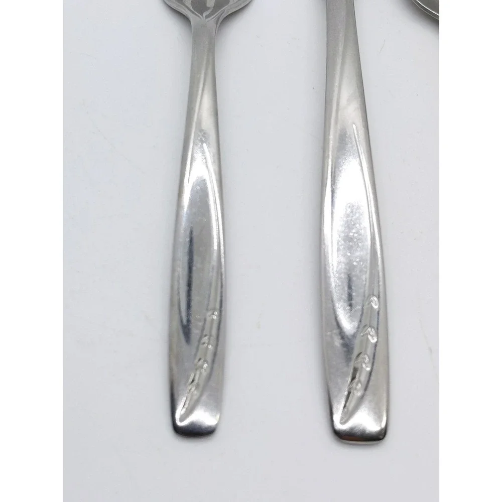 Rogers Lawncrest Flatware 4pc Silver Stainless Steel MCM Wheat Pattern Set